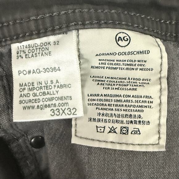 AG Adriano Goldschmied The Graduate Tailored Leg Pants Mens 33x32 Charcoal Gray - Picture 4 of 14